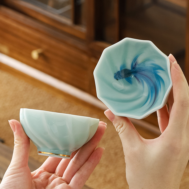 Celadon Ceramic Cup - Taza de Té Creativa de Celadón