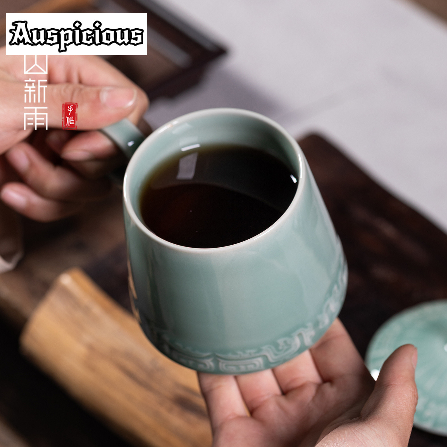 Taza de café con patrón de bro - Celadon Ceramic Cup reseña y precio