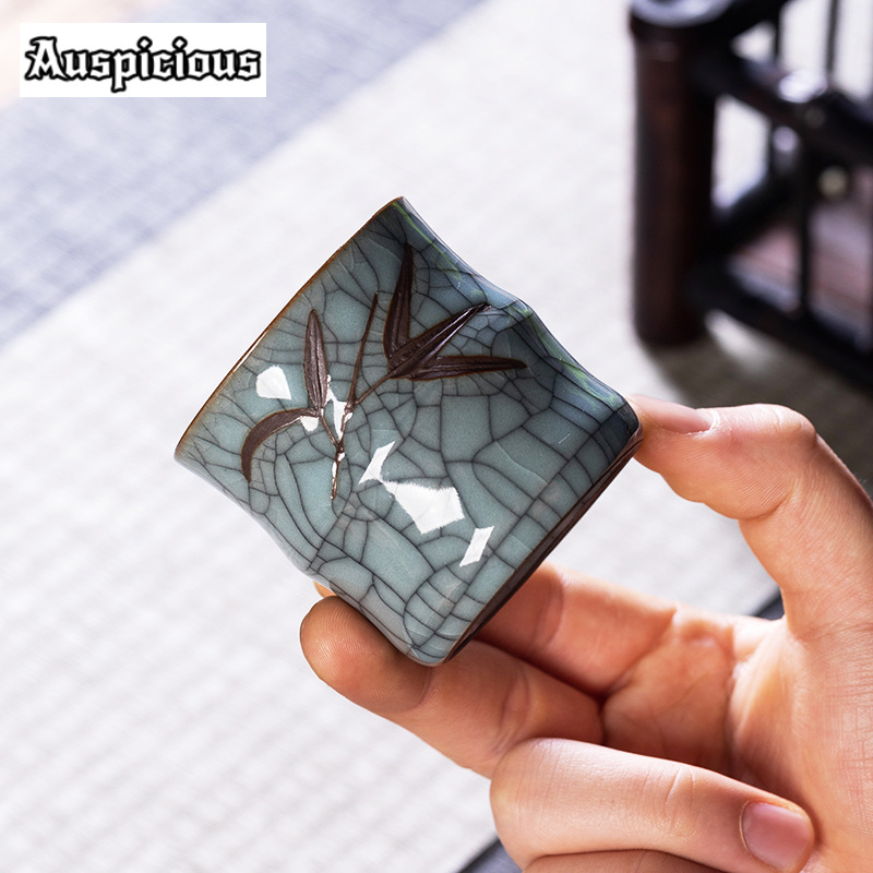 Taza de té de cerámica con for - Celadon Ceramic Cup reseña y precio